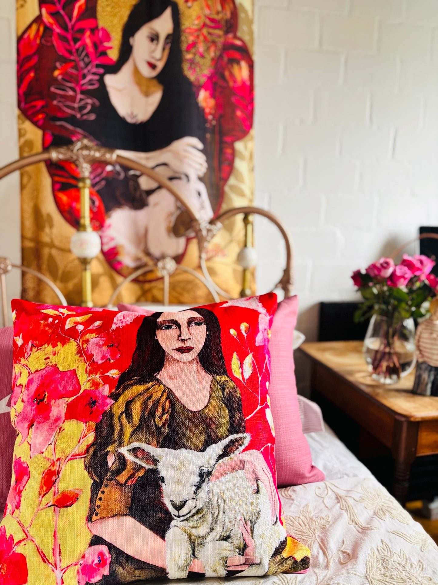Karoo Madonna with Lamb Cushion Cover