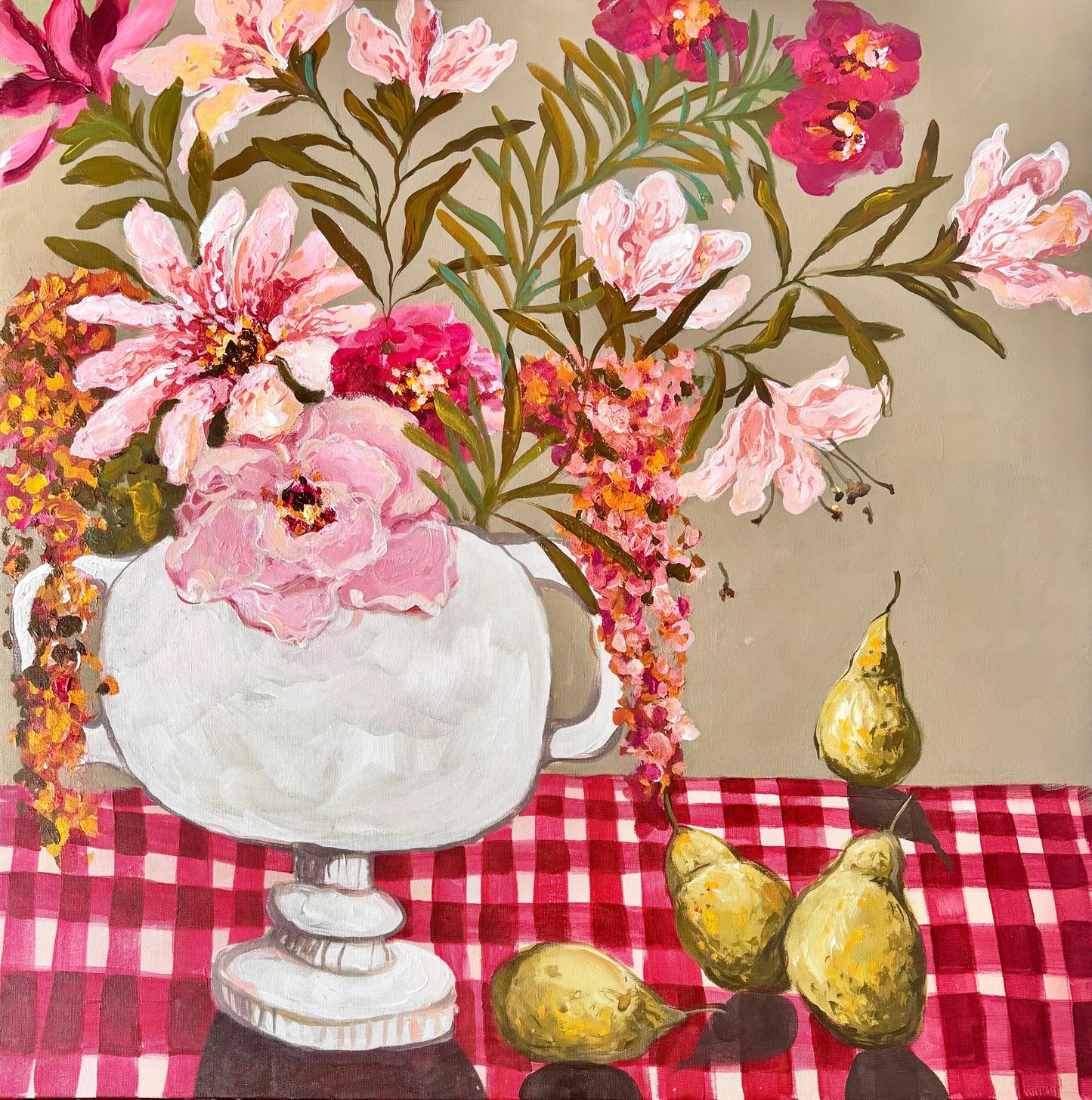 "Madonna in delft with Lillies" - Original painting