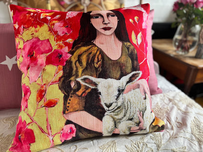 Karoo Madonna with Lamb Cushion Cover