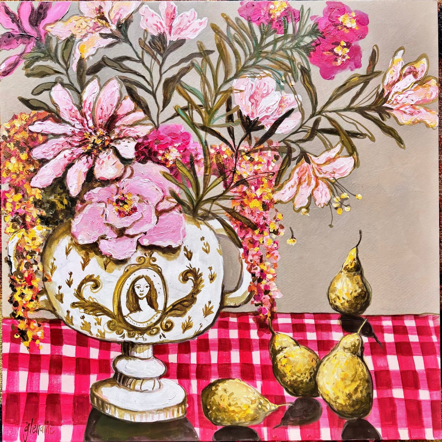 "Madonna in delft with Lillies" - Original painting