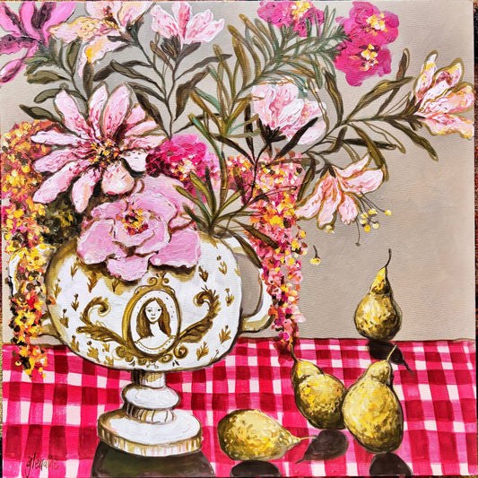 "Madonna in delft with Lillies" - Original painting