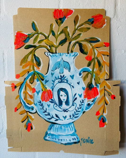 Acrylic Painting on Upcycled Packaging I