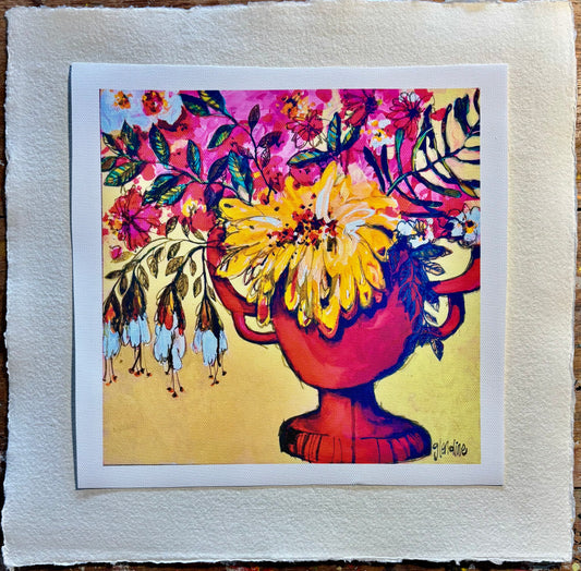 Red Vase with Flowers