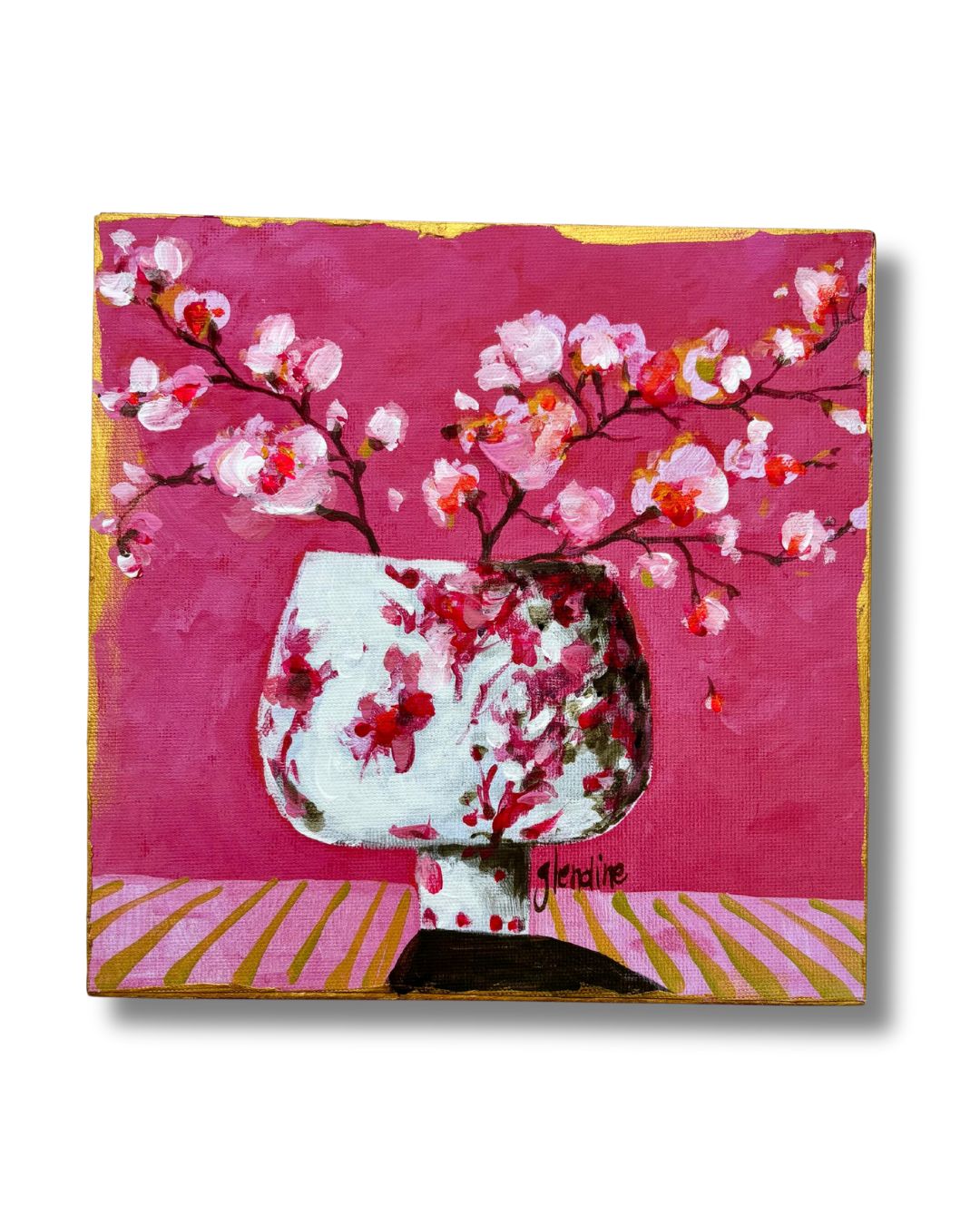 Spring Blossoms - Block Print (20cm x 20cm) – Glendine Art