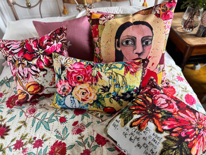 Pink Lillies and Quence Cushion Cover