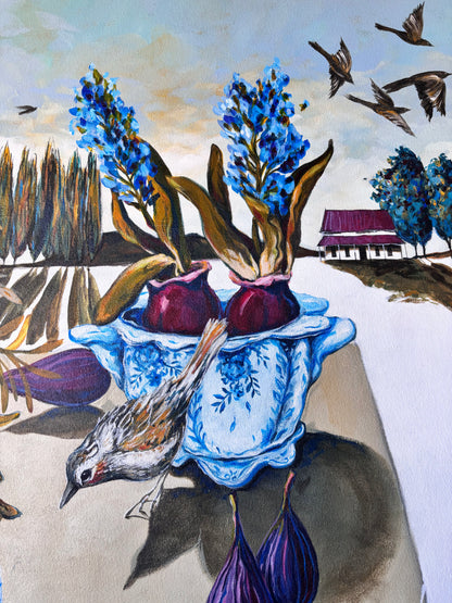 “A bird flies from a branch into my past, taking years with it “