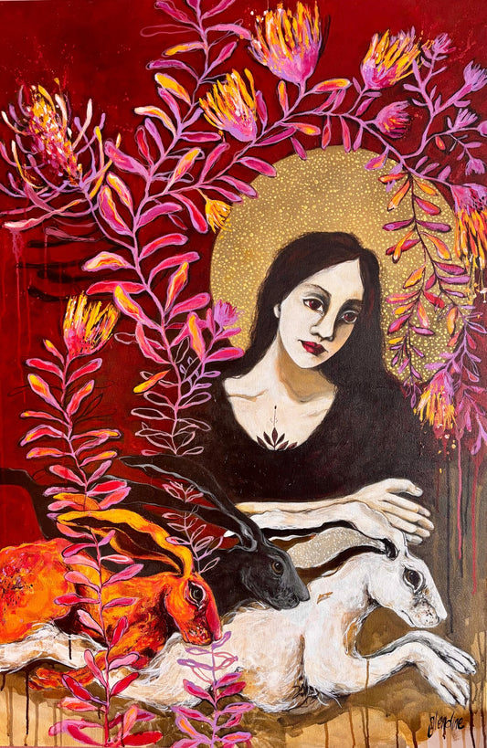 Karoo Madonna and three hares