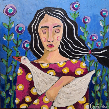 Corietha Muller - Vrou met eend