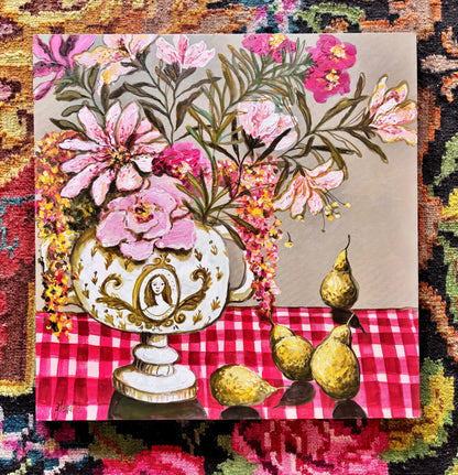 "Madonna in delft with Lillies" - Original painting