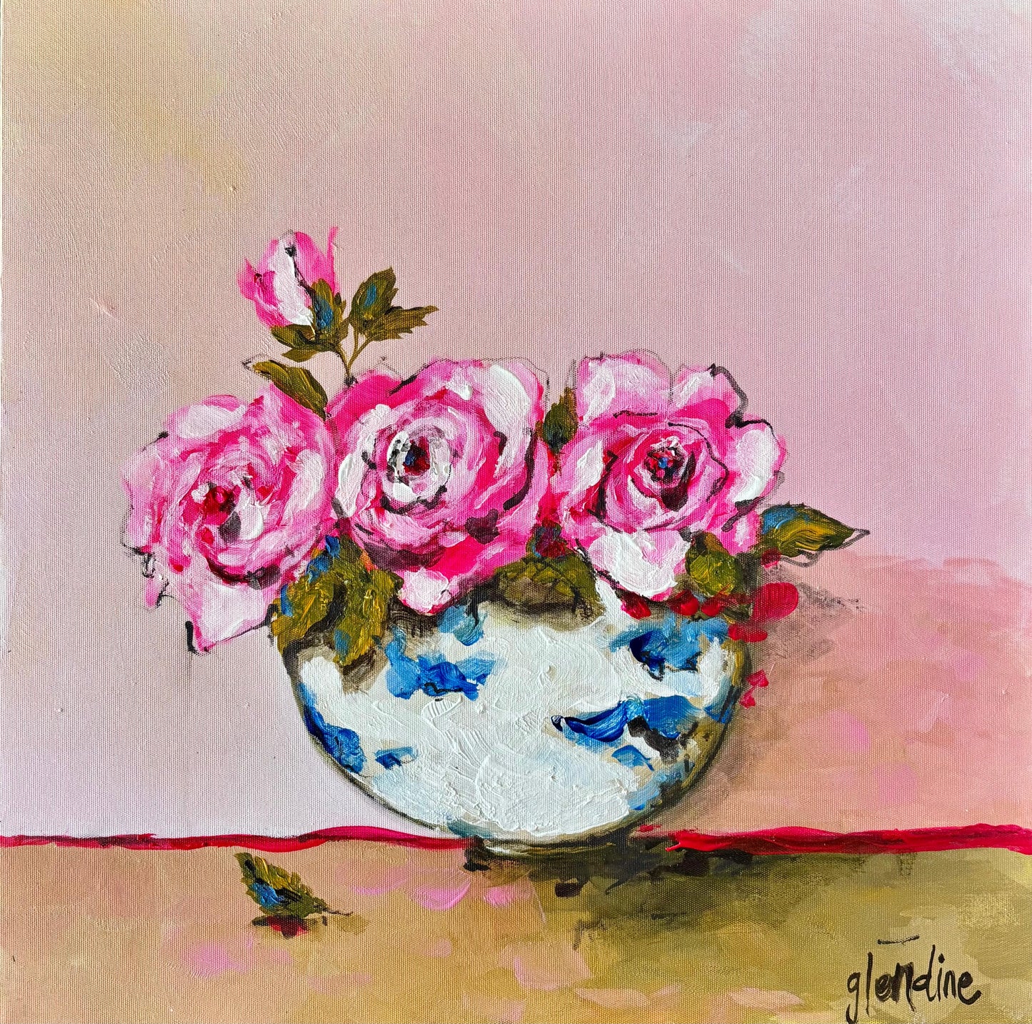 "Delft roses 2" - Original painting